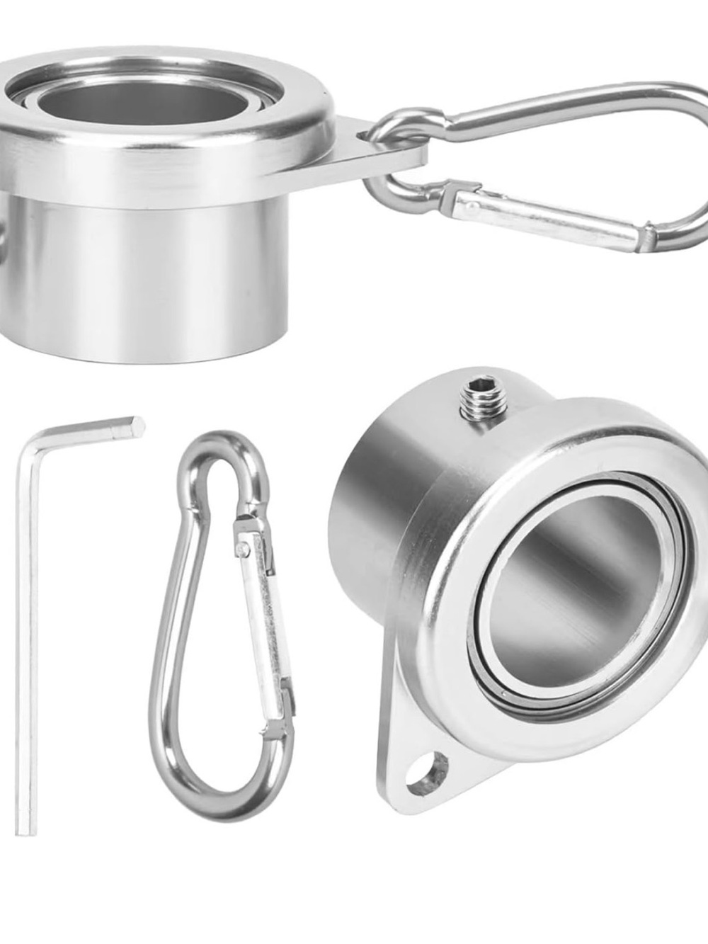 Aluminum Flag Pole Rings, Tangle Free Flagpole Rings with Bearing Design, 360° R